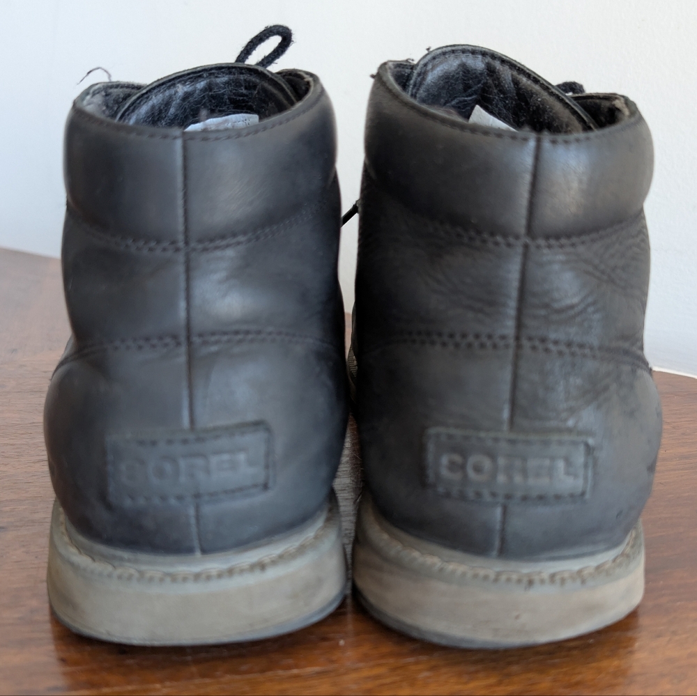 Sorel Men's 9‎ Black Leather Lace Up Fall Ankle Boots - Picture 3 of 8